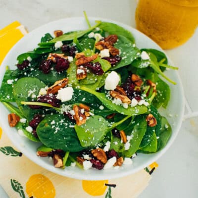 Cranberry Spinach Salad with Creamy Citrus Dressing
