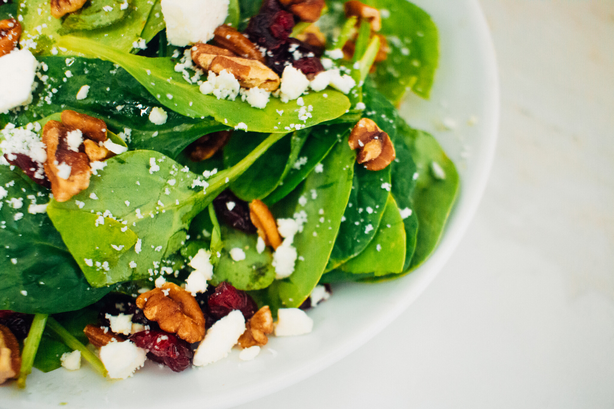 Cranberry Spinach Salad with Creamy Citrus Dressing