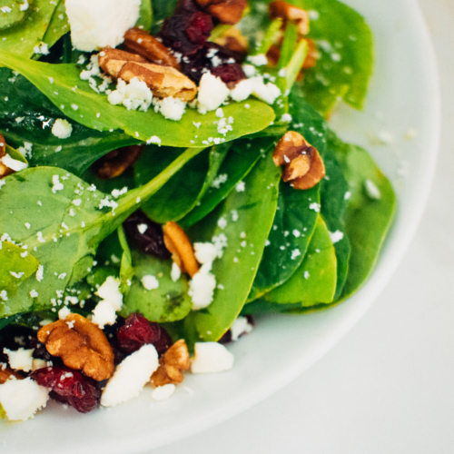 Cranberry Spinach Salad with Creamy Citrus Dressing