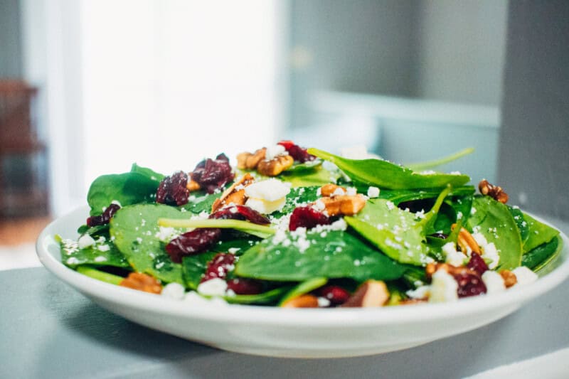 Cranberry Spinach Salad with Creamy Citrus Dressing