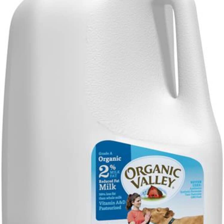 Stock photo of a gallon of Organic Valley milk.