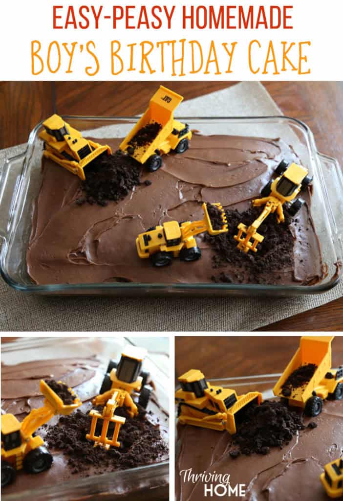 DIY Boy's Birthday Cake-Construction Party | Thriving Home