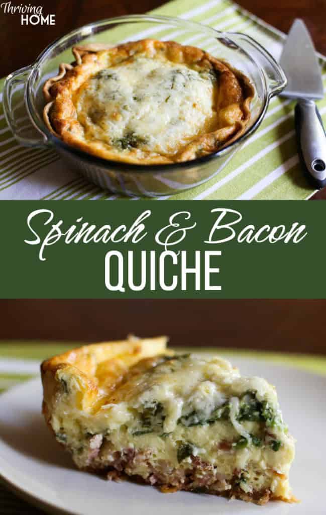 Spinach and Bacon Quiche Recipe {Freezer Meal} Thriving Home