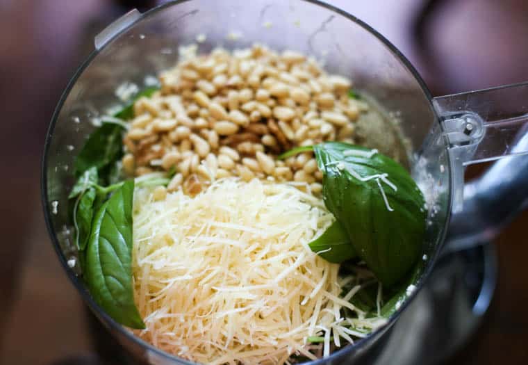 Ingredients for fresh pesto