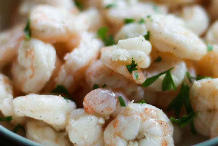 close up of Cooked shrimp