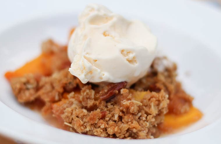 Pecan Peach Crisp Recipe | Thriving Home