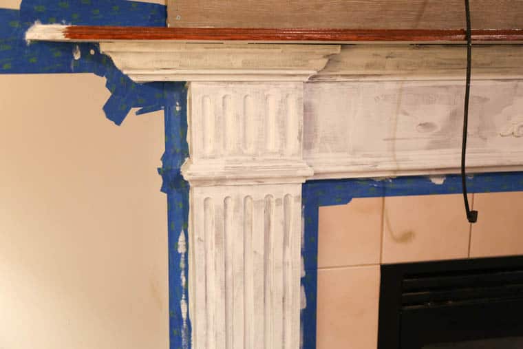 oil based primer on oak mantle