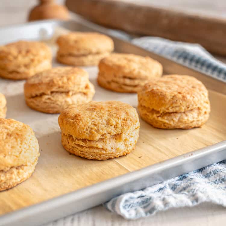 whole wheat buttermilk biscuits on a sheet pan