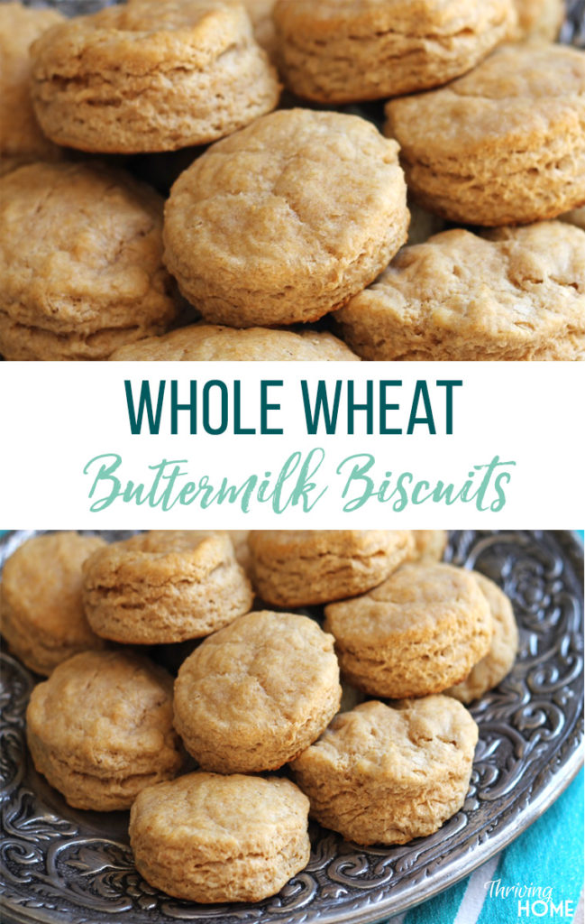 100% real food ingredients! These 5-ingredient Whole Wheat Buttermilk Biscuits are absolutely delicious!