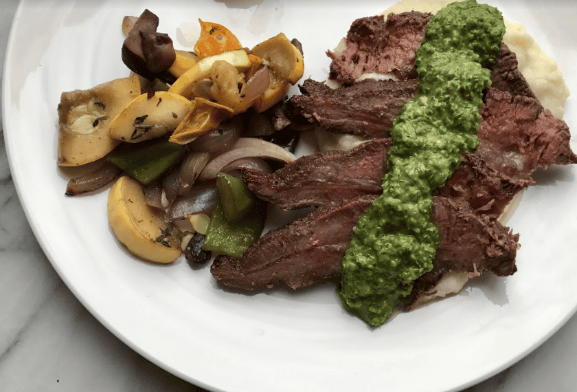 Flank Steak with Chimichurri Sauce: A paleo-friendly recipe from From Freezer to Table Cookbook. Order a copy today at FromFreezerToTable.com.