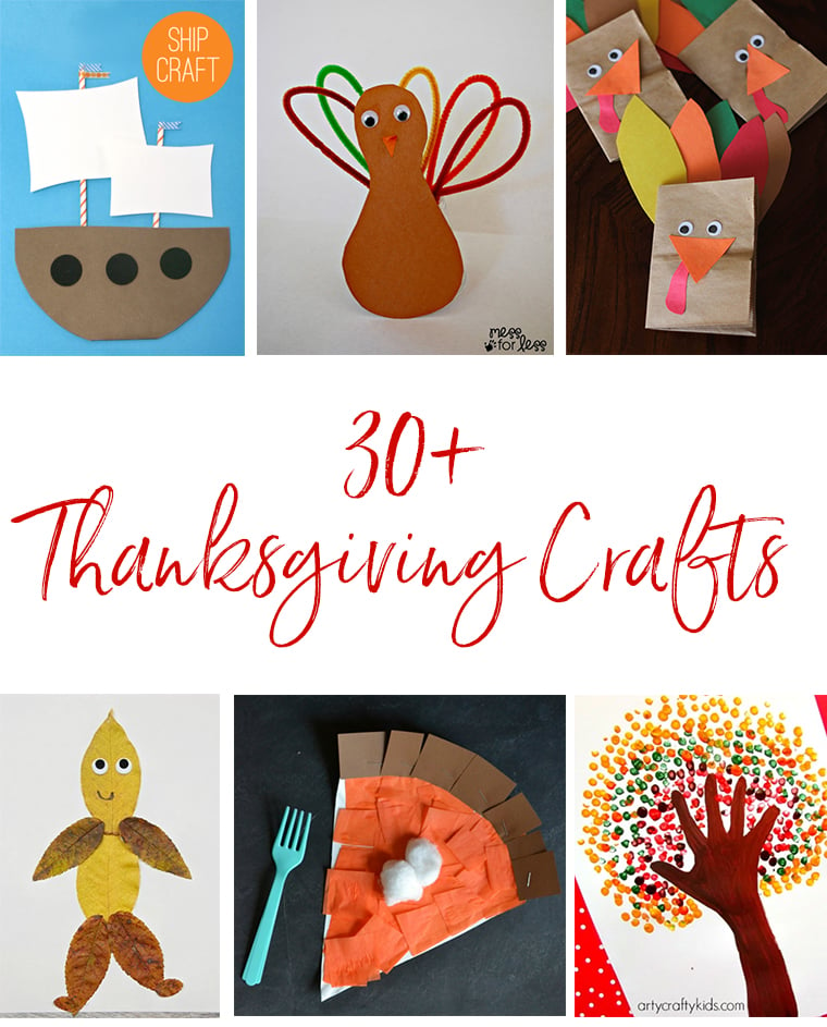a collage of Thanksgiving Craft Ideas for kids
