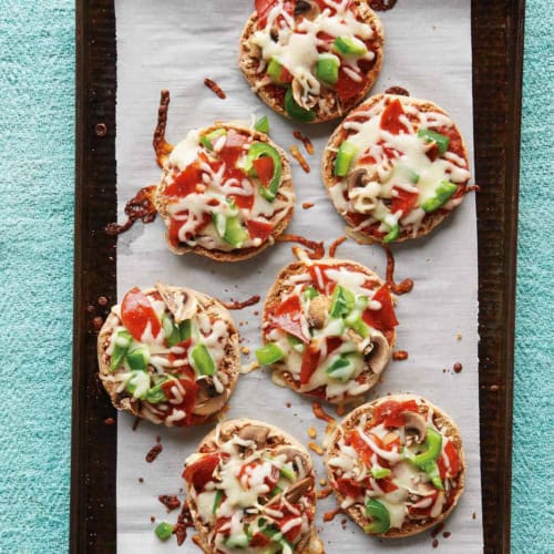 English Muffin Pizzas are easy, kid-friendly, and freezable.