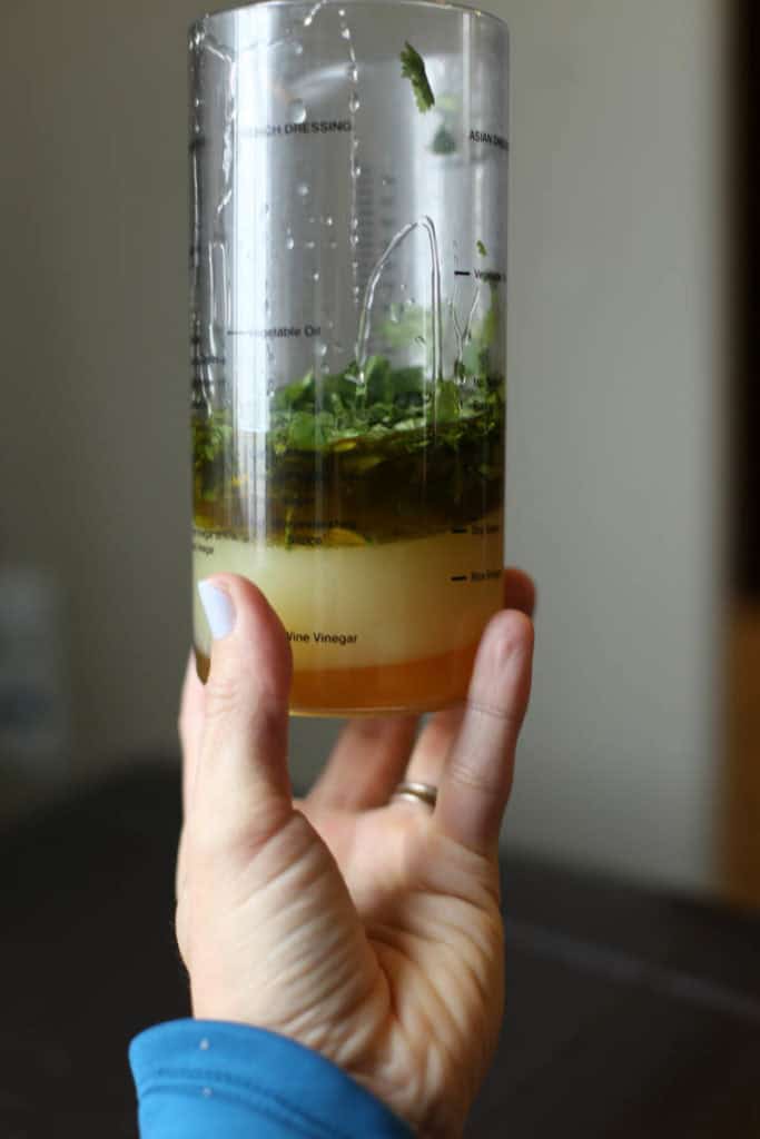 The sweet and vibrant flavor of this Cilantro Lime Vinaigrette homemade salad dressing will bring life and flavor to any salad.