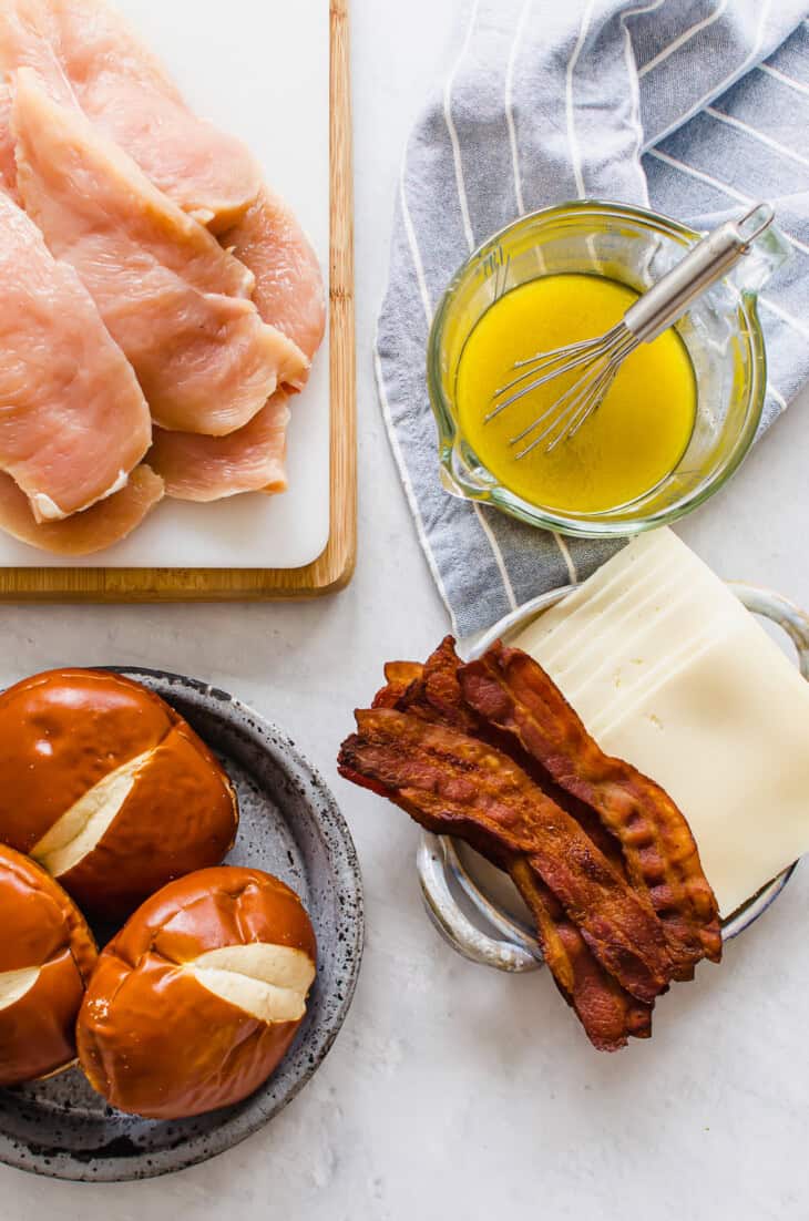 Honey Dijon Chicken Cutlet Sandwich (on a Pretzel Bun!)