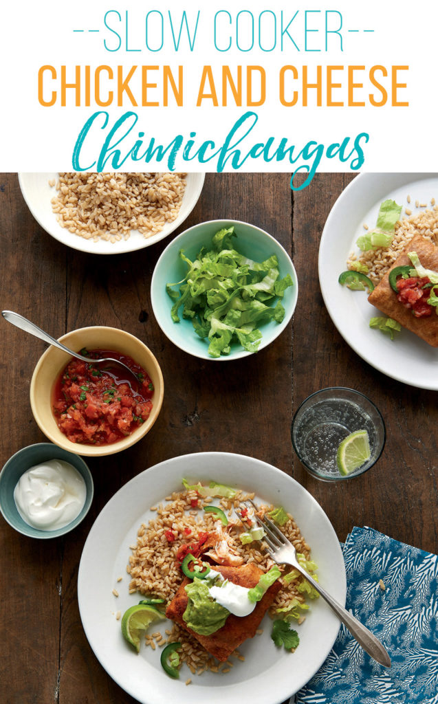 Chimichangas on a table with toppings