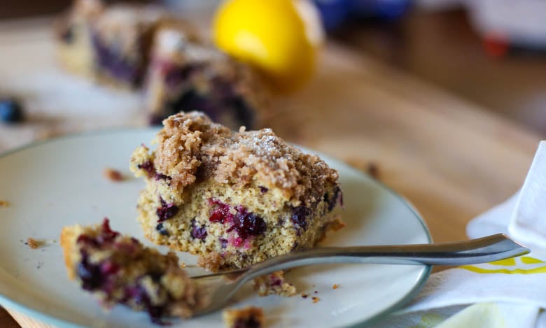 Blueberry Breakfast Cake on a plate