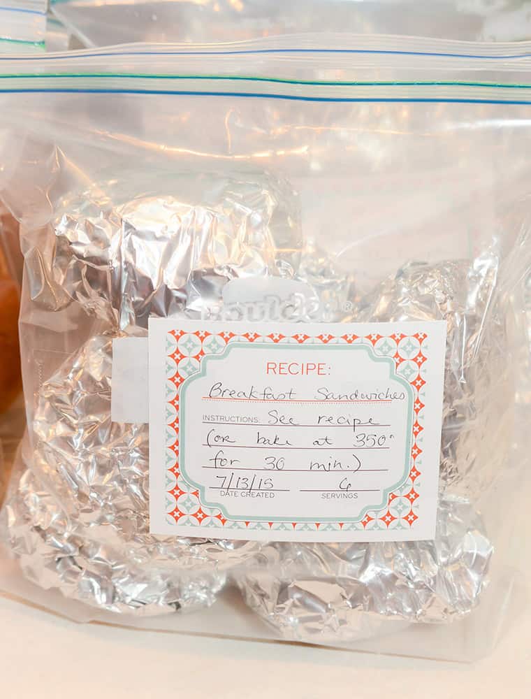 Freezer meal labels