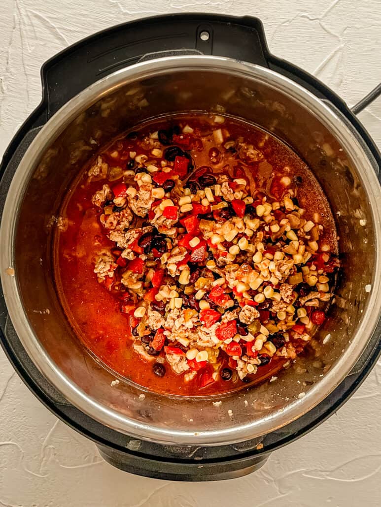 taco soup ingredients in the instant pot