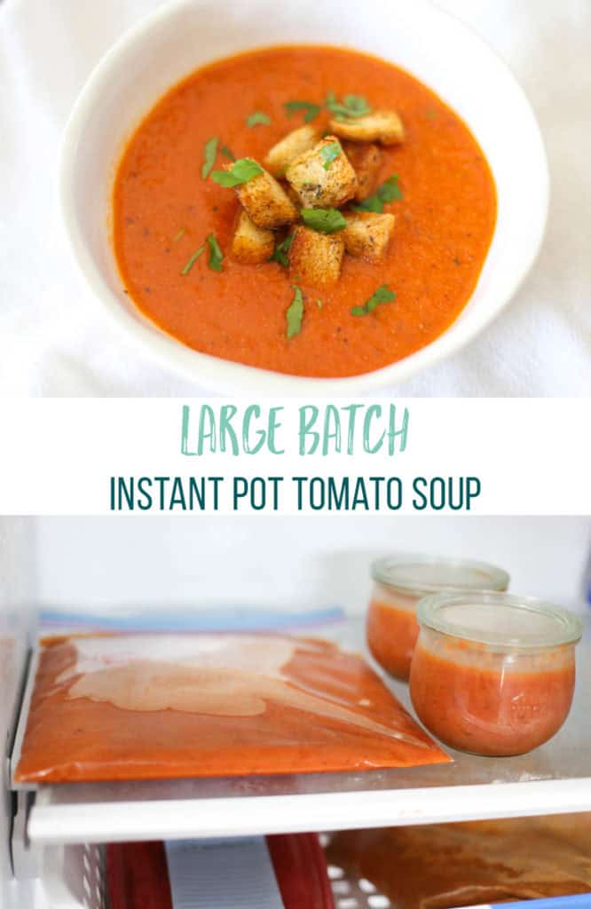 Freezer Friendly Dairy Free Instant Pot Tomato Soup - Carmy - Easy