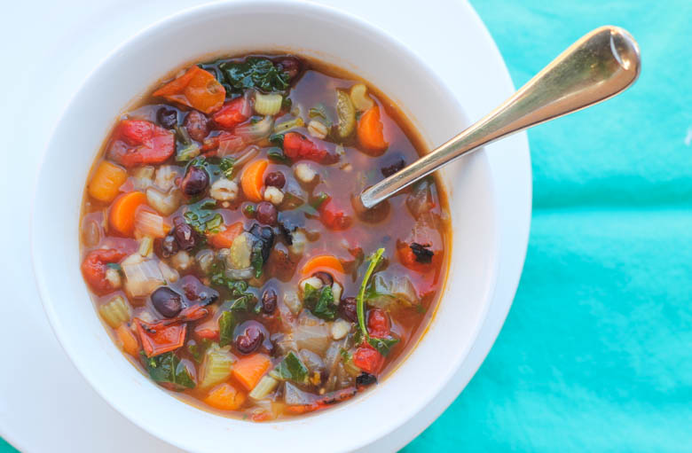 A bowl of The Best Instant Pot Vegetable Soup