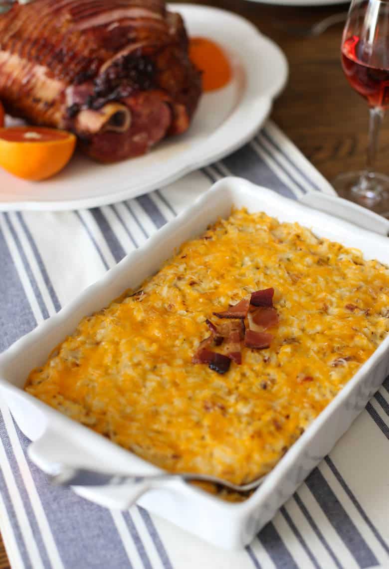 hash brown casserole on table