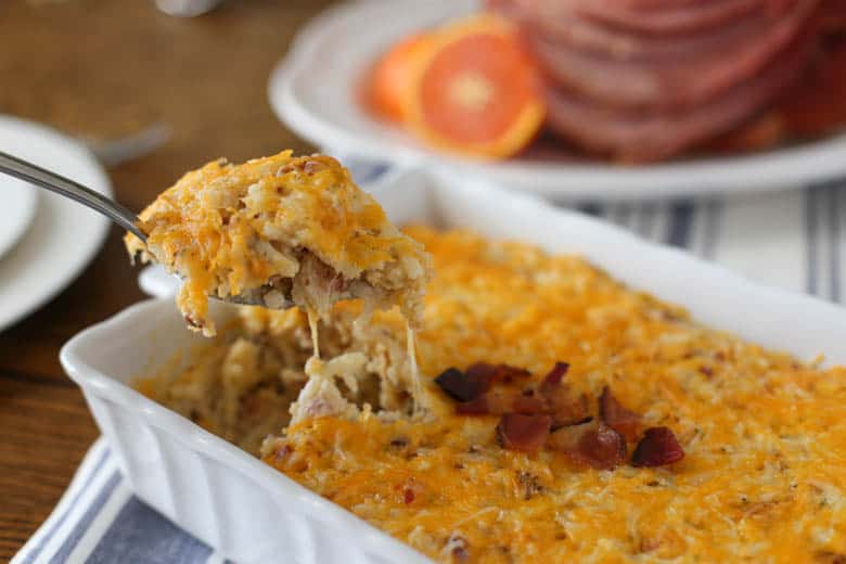 hash brown casserole on table