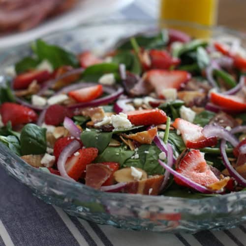 spinach salad on table