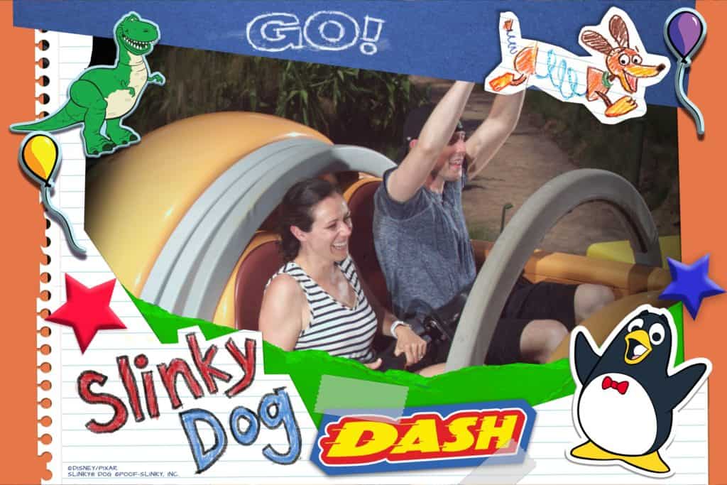 Slinky Dog Dash ride at Disney World