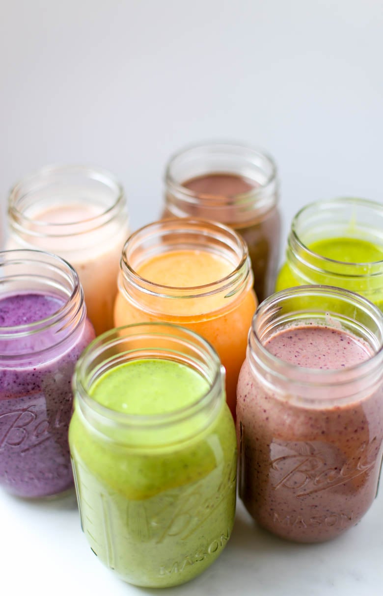 Make-ahead smoothies in mason jars.
