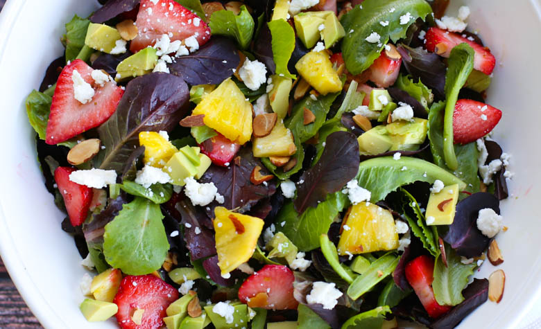 Strawberry avocado salad ingredients