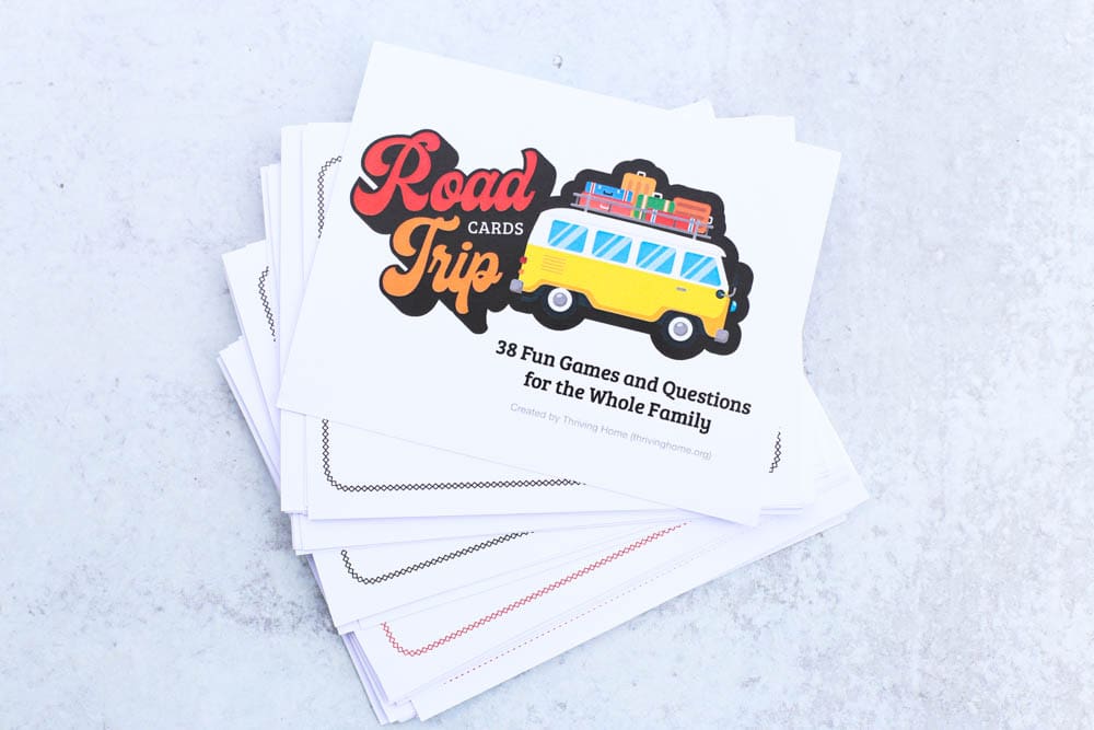 Ditch the screens! These Road Trip Cards will turn trips or wait time into fun, family time. From laugh-out-loud silly stories to name-it competitions, get ready for all ages to be entertained!