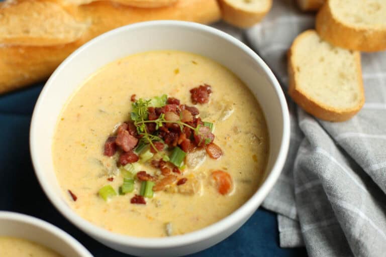 Slow Cooker Cheddar and Bacon Potato Soup Thriving Home