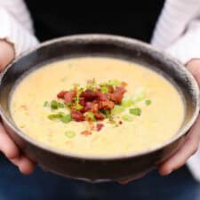 Slow Cooker Cheddar and Bacon Potato Soup-image