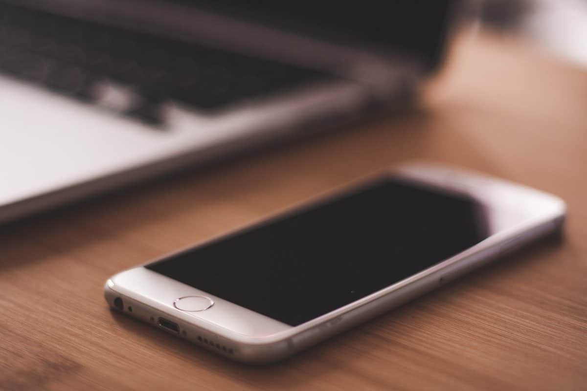 Cell phone on a table