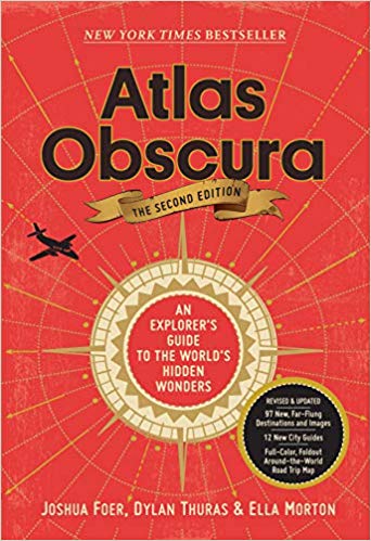 Photo of the front of the book, "Atlas Obscura".