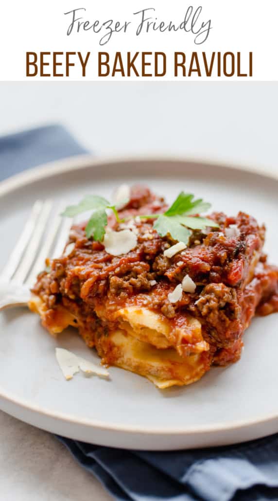 Beef baked ravioli