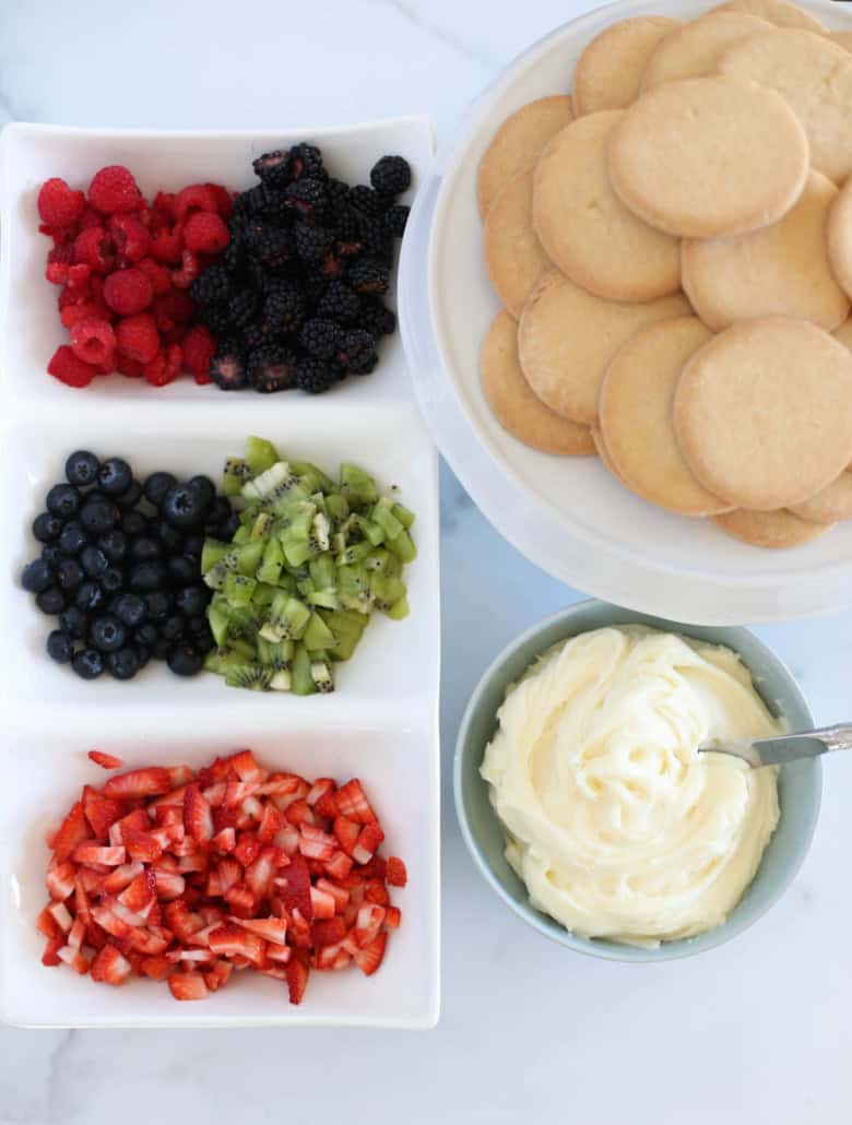 Ingredients for Fruit Pizza Cookies