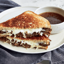 Slow Cooker French Dip Grilled Cheese Sandwiches-image