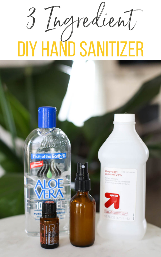 Ingredients for homemade hand sanitizer