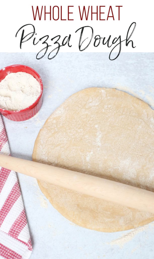 Whole wheat pizza dough rolled out