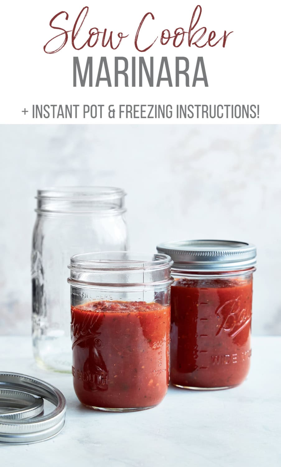 Slow Cooker Marinara Sauce (+ Instant Pot and Freezing Instuctions)