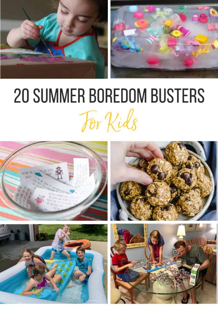 collage Image of boredom busters for kids