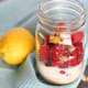 Raspberry Lemon Overnight Oats in a mason jar