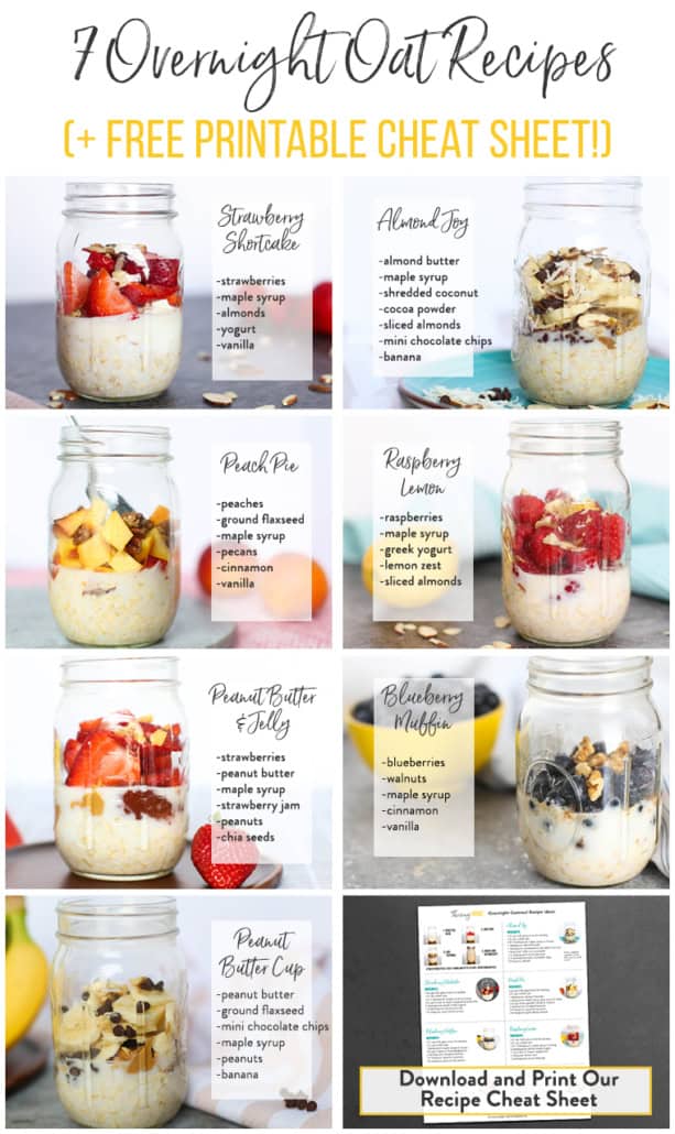 7 Overnight Oats Recipes {Free Printable!} - Thriving Home