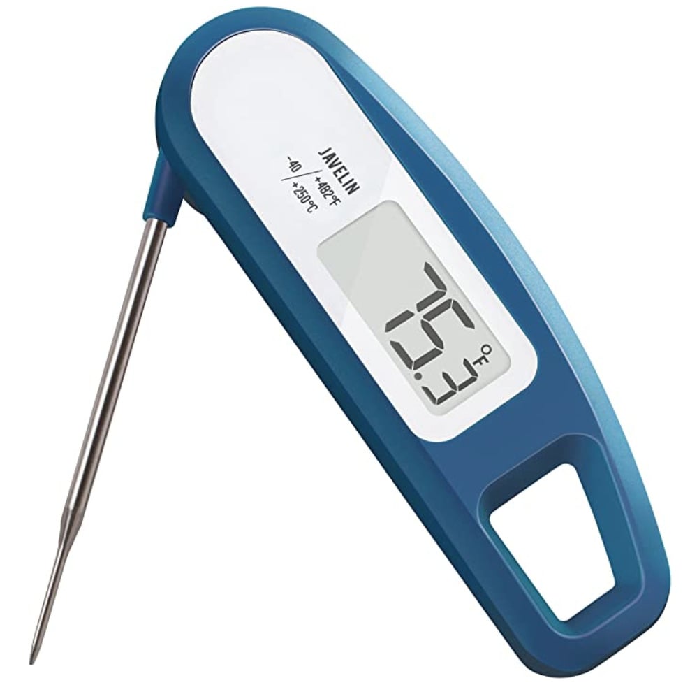 A blue meat thermometer.