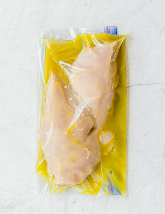chicken breasts in honey dijon marinade in freezer bag