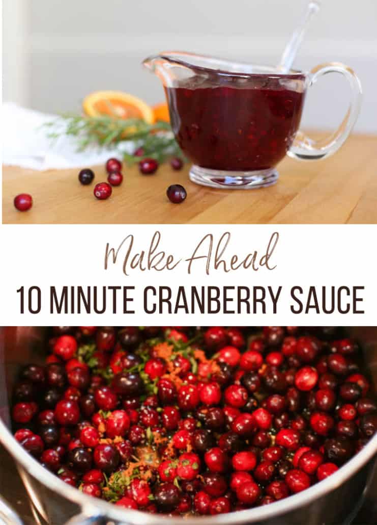 Make Ahead Cranberry Sauce with orange zest and fresh cranberries