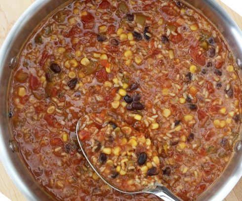 Close up of instant pot tortilla soup