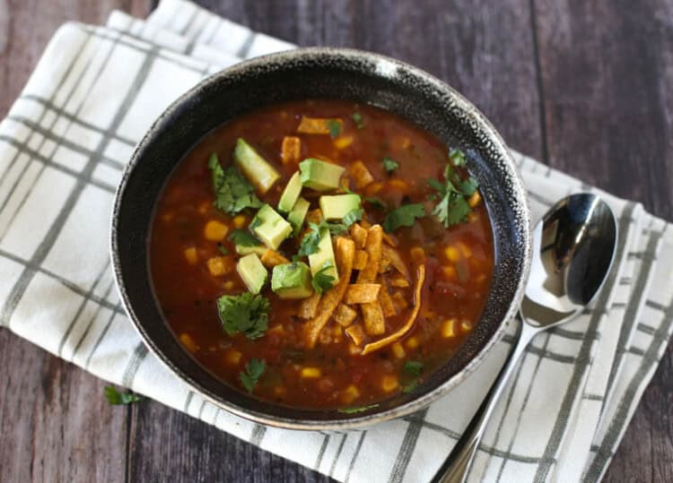 vegetarian tortilla soup