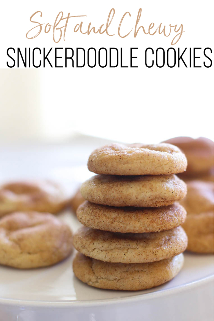 Snickerdoodle cookies stacked up